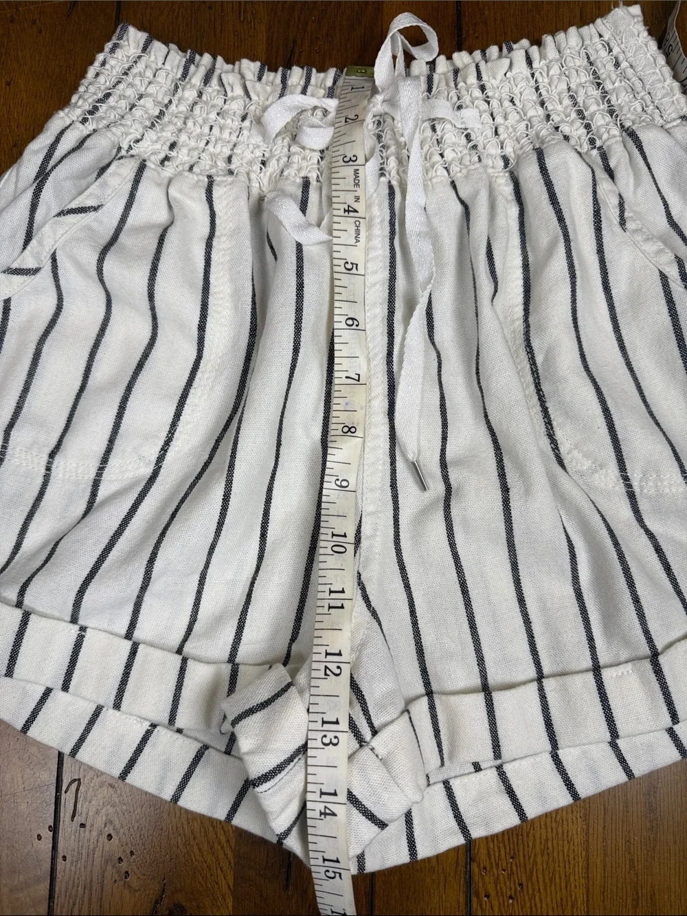 Forever 21 White Shorts with Black Vertical Stripes Normcore Nautical